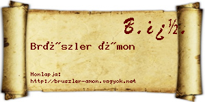 Brüszler Ámon névjegykártya